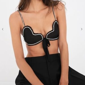 For love and lemons Cora top black bralette sparkly top